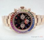 Authentic Rolex Watches Rose Gold with Baguettes Daytona Rainbow Bezel 40mm watches Automatic Movement